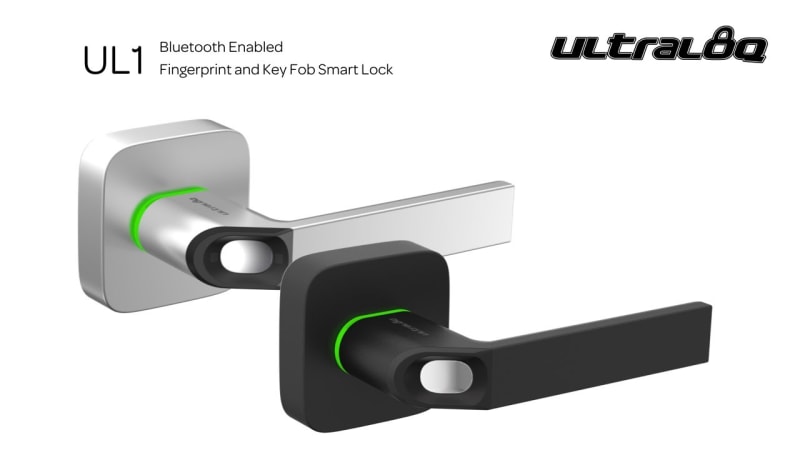Ultraloq UL1 Bluetooth Fingerprint & Key Fob Smart Lock Satin Nickel infographic 1 of 4