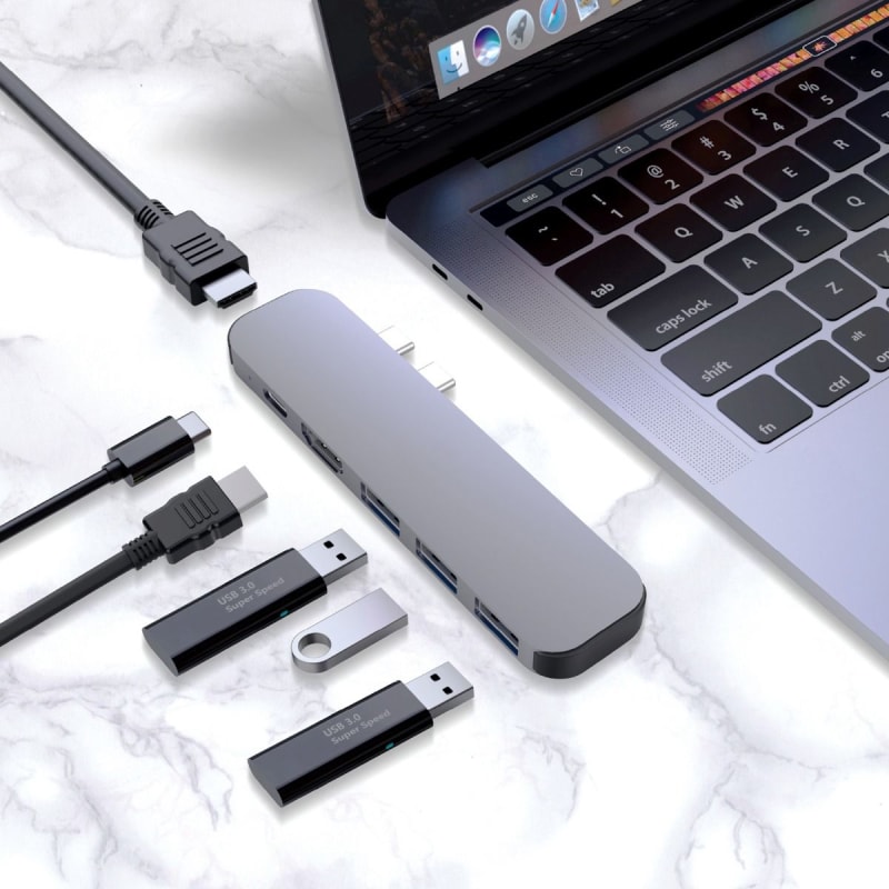 mBeat Elite Mini 6-In-1 Dual HDMI USB-C Hub for MacBook Pro infographic 4 of 5