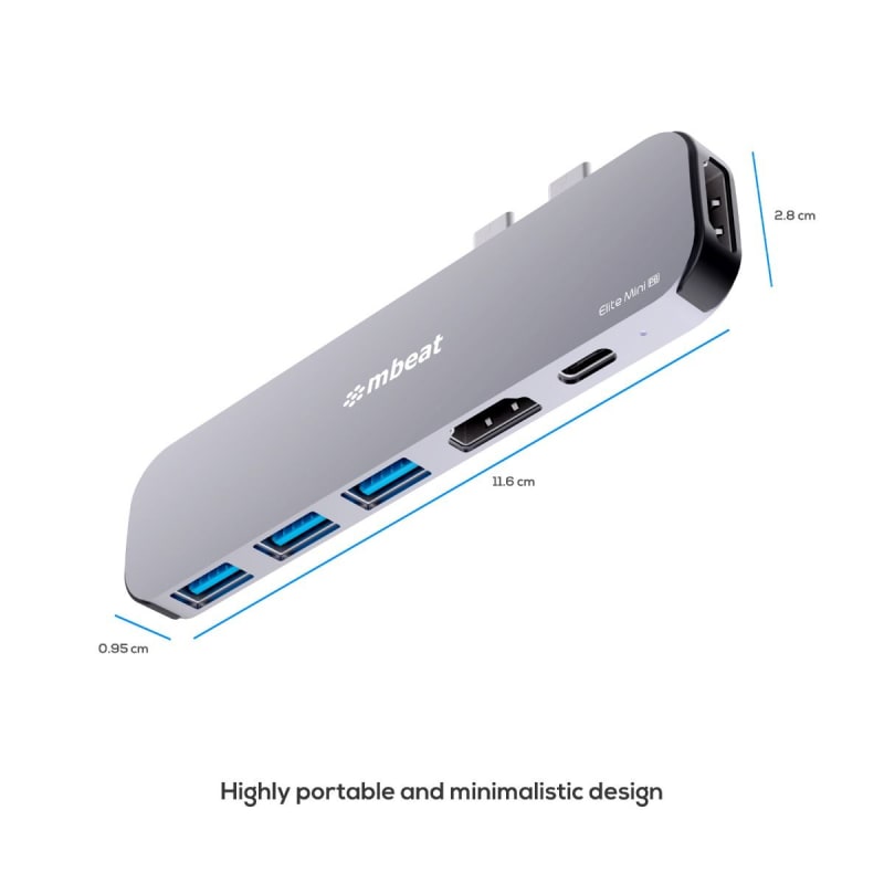 mBeat Elite Mini 6-In-1 Dual HDMI USB-C Hub for MacBook Pro infographic 5 of 5