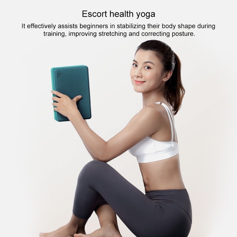 Yunmai Yoga Brick Set of 2 Foam Block High Density Odorless White Grey infographic 2 of 3
