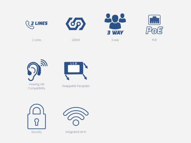 Grandstream GHP620W Desktop Phone WiFi - White infographic