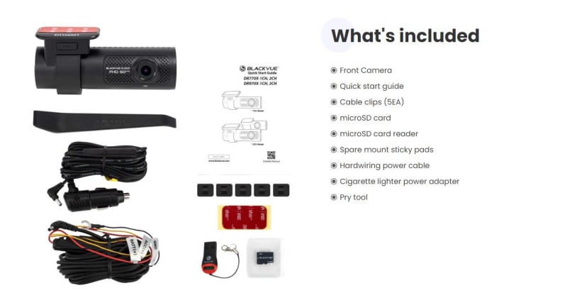 BlackVue DR770X-1CH 64GB Full HD 1080P Dashcam infographic 2 of 2