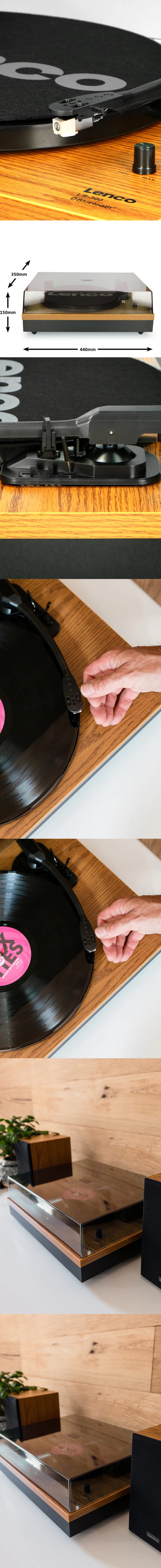 Lenco LS-300 Bluetooth Turntable w/ 2x Speakers - Black infographic