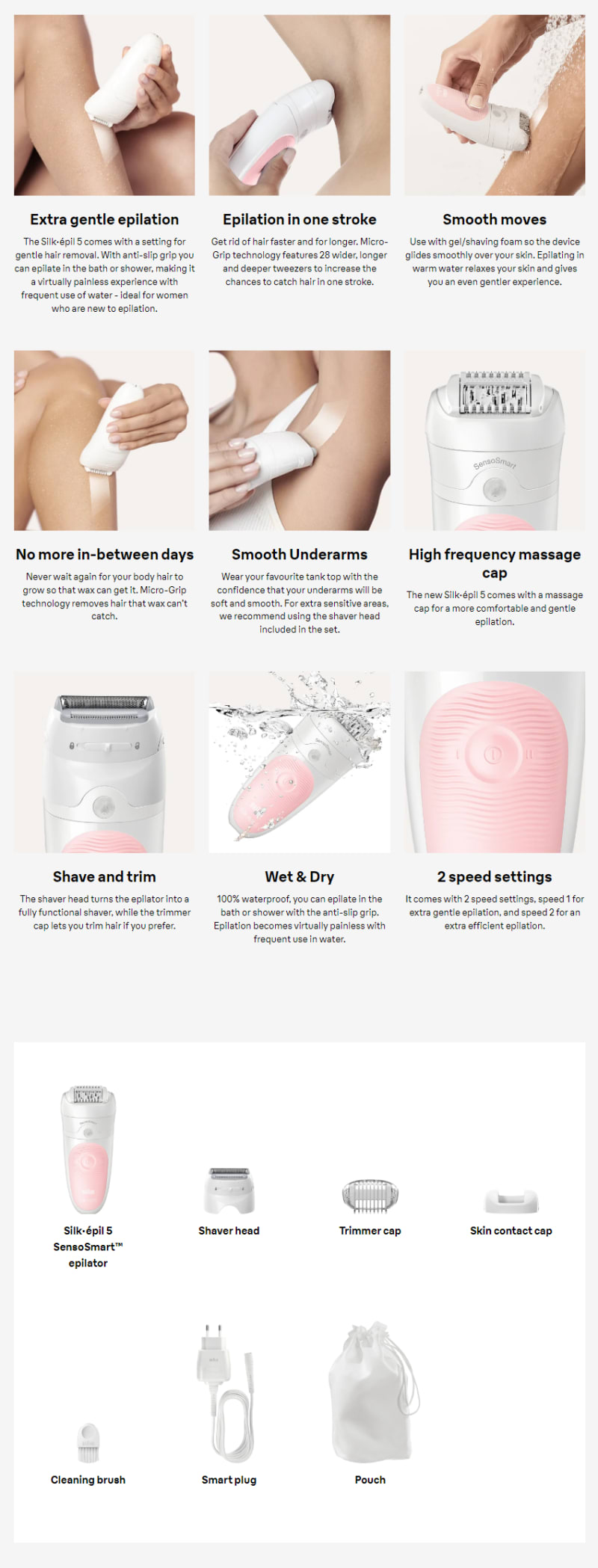 Braun Silk-epil 5-620 Wet & Dry Epilator infographic