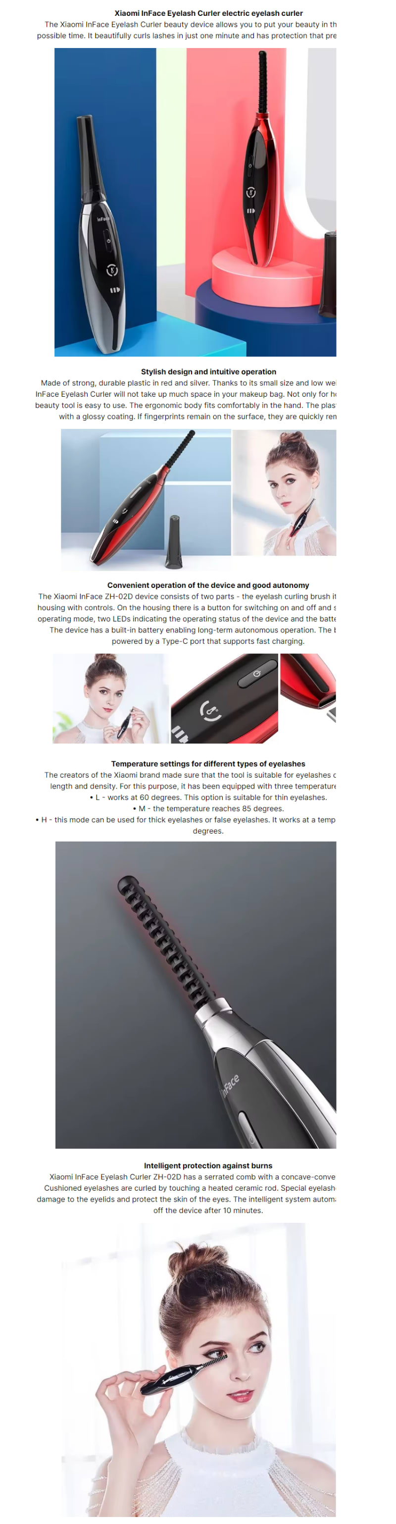 inFace Eyelash Curler - Red infographic