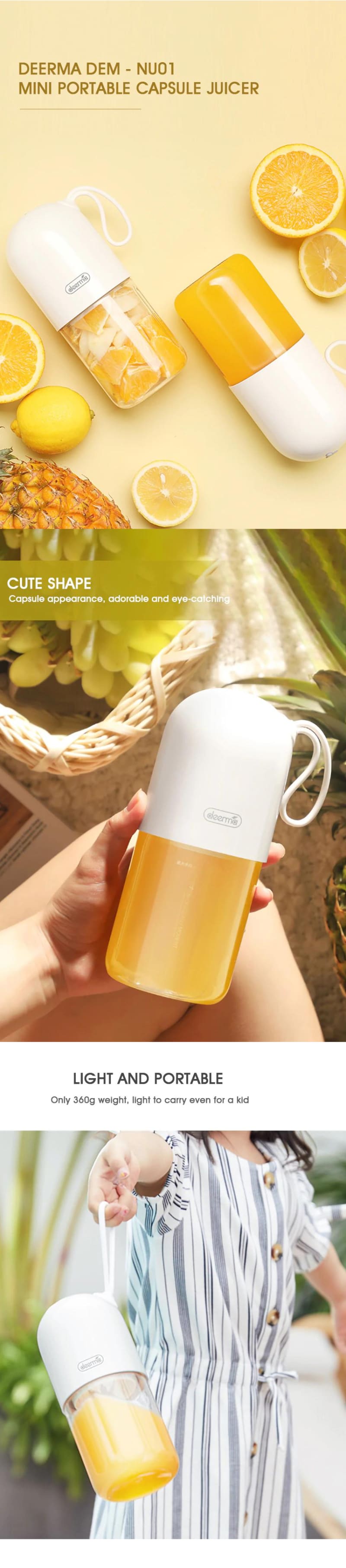 Deerma Portable Electric Juicer Cup infographic