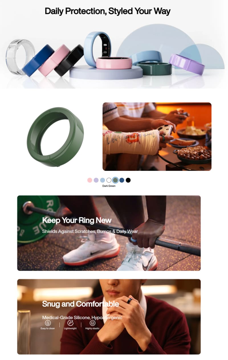RingConn Smart Ring Protector 7 Colors - Large infographic
