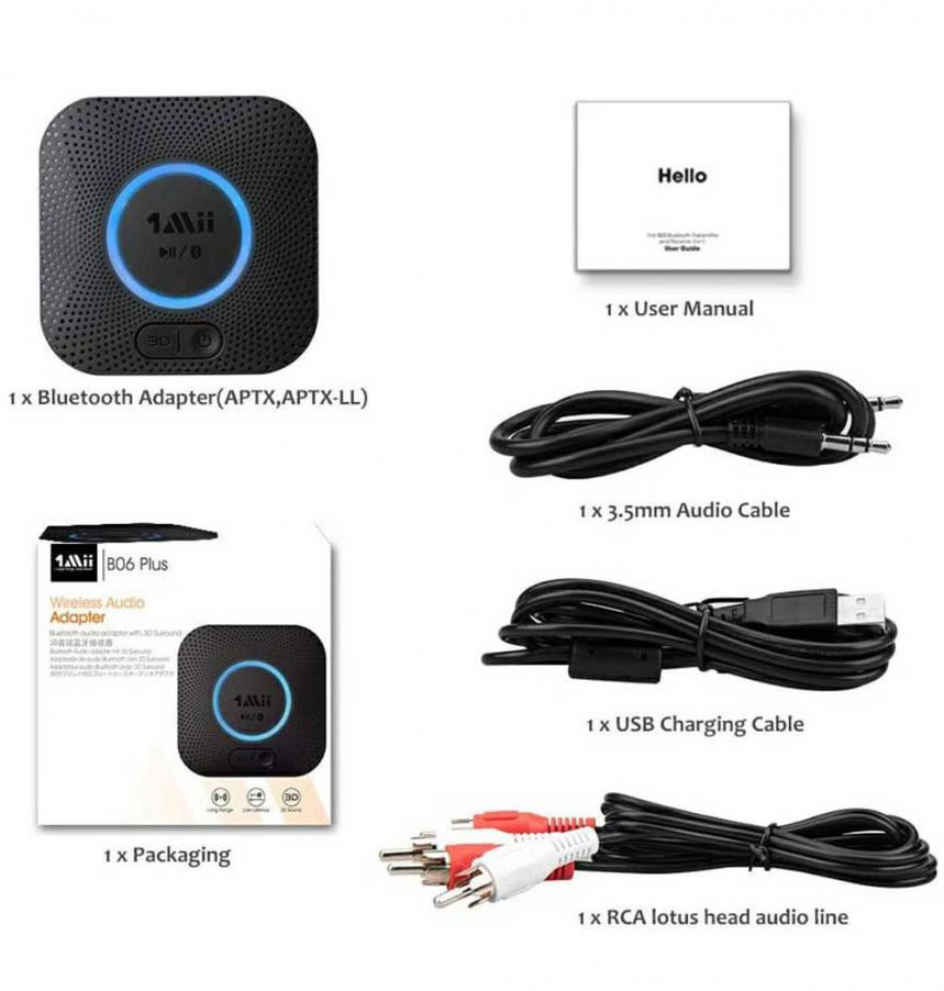 1Mii B06 Plus Bluetooth Receiver HiFi Wireless Audio Adapter aptX eBay