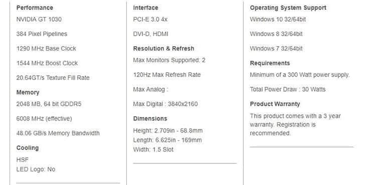 product info
