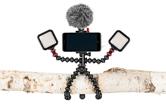 Hand holding JOBY GorillaPod Mobile Rig wrap