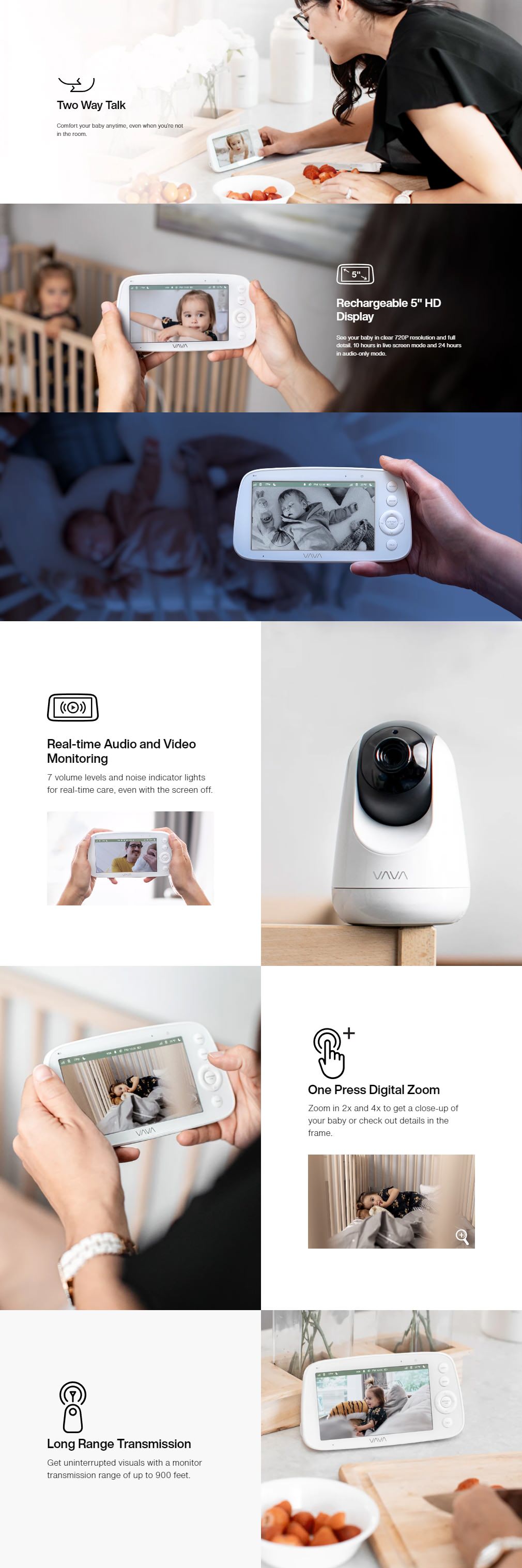 VAVA Baby Monitor more features