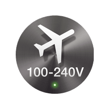 Global 100-240 voltage with plane logo