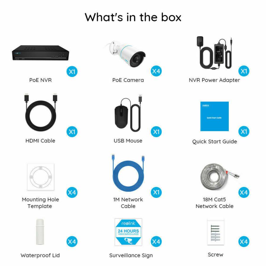 Reolink 8CH 5MP PoE Security Camera System With 2TB HDD, AI Motion Detection, NVR