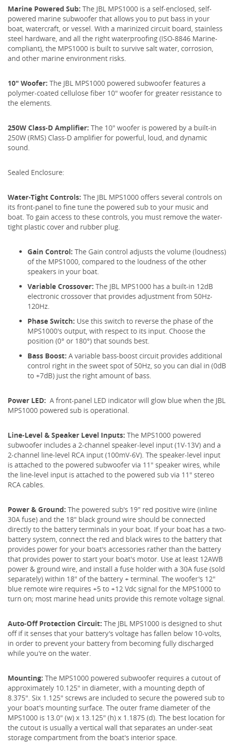 product info