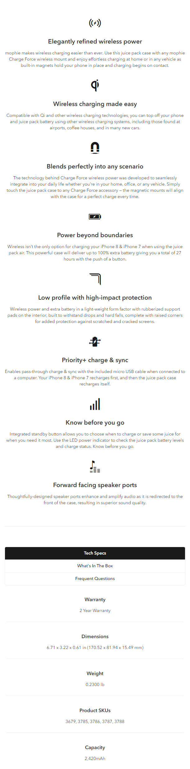 product info