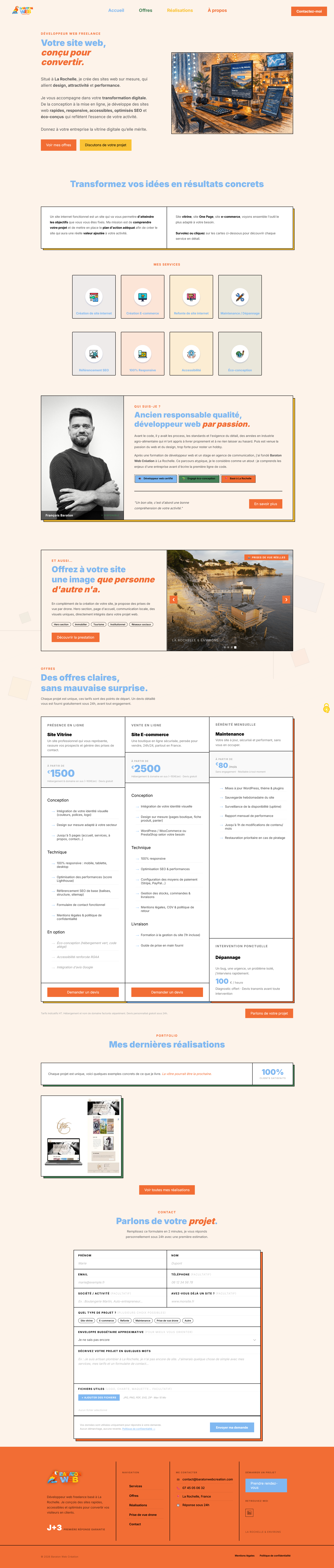Capture d'écran de Baraton Web Creation