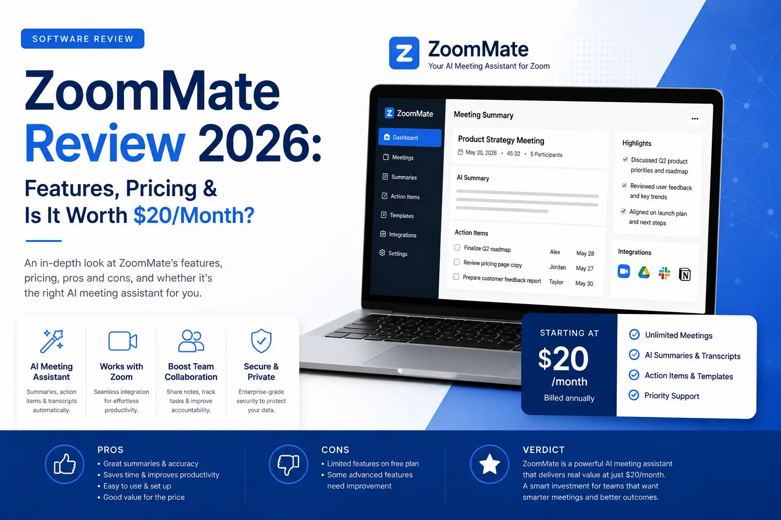 ZoomMate Review 2026: Is Zoom's New AI Teammate Worth $20/Month?