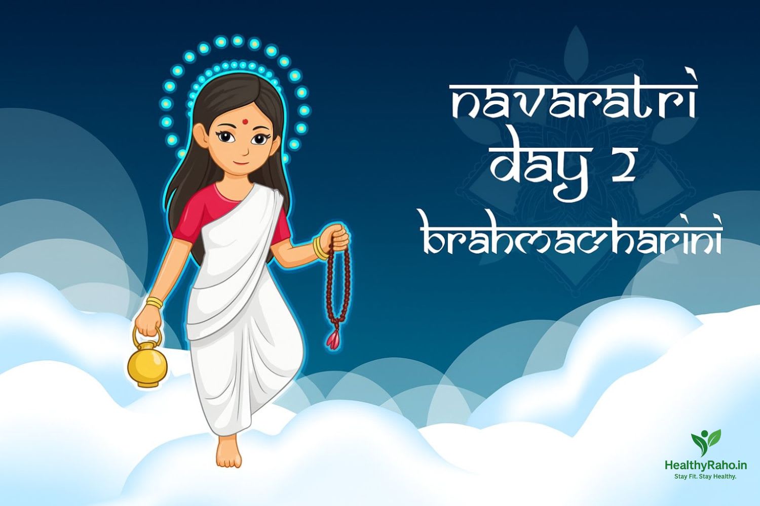 🌼 नवरात्रि दूसरा दिन – माँ ब्रह्मचारिणी की पूजा विधि, कथा और लाभ नवरात्रि दूसरा दिन – माँ ब्रह्मचारिणी की पूजा