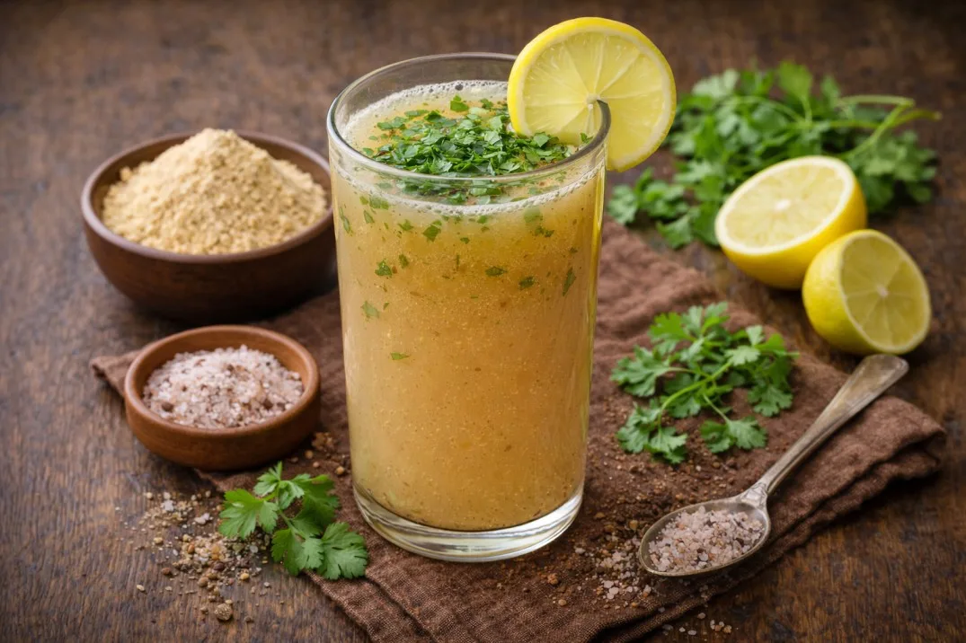Sattoo drink with lemon and cilantro | सत्तू + नींबू + काला नमक | Healthyraho.in