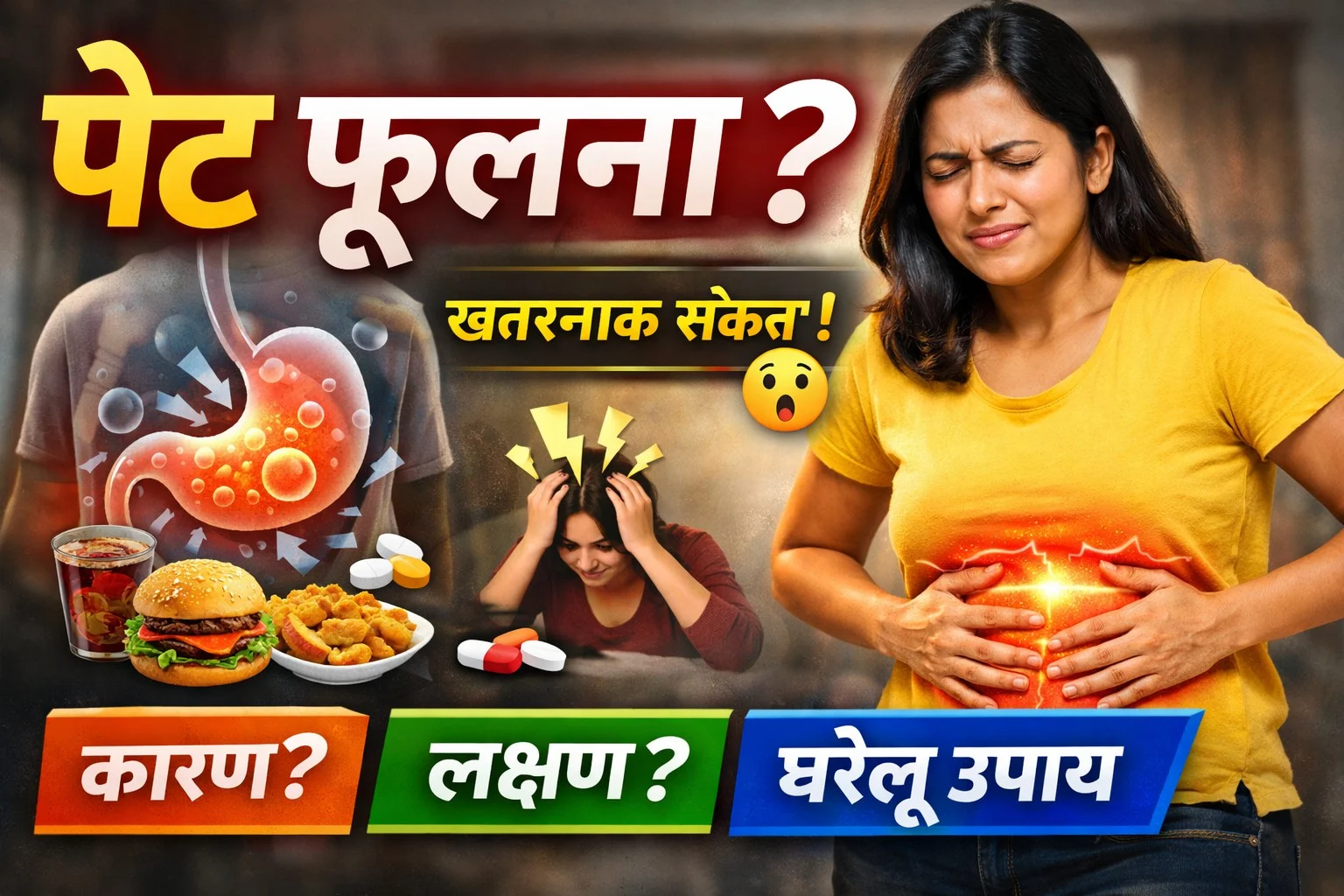 पेट फूलना: जानें कारण, लक्षण और घरेलू उपचार