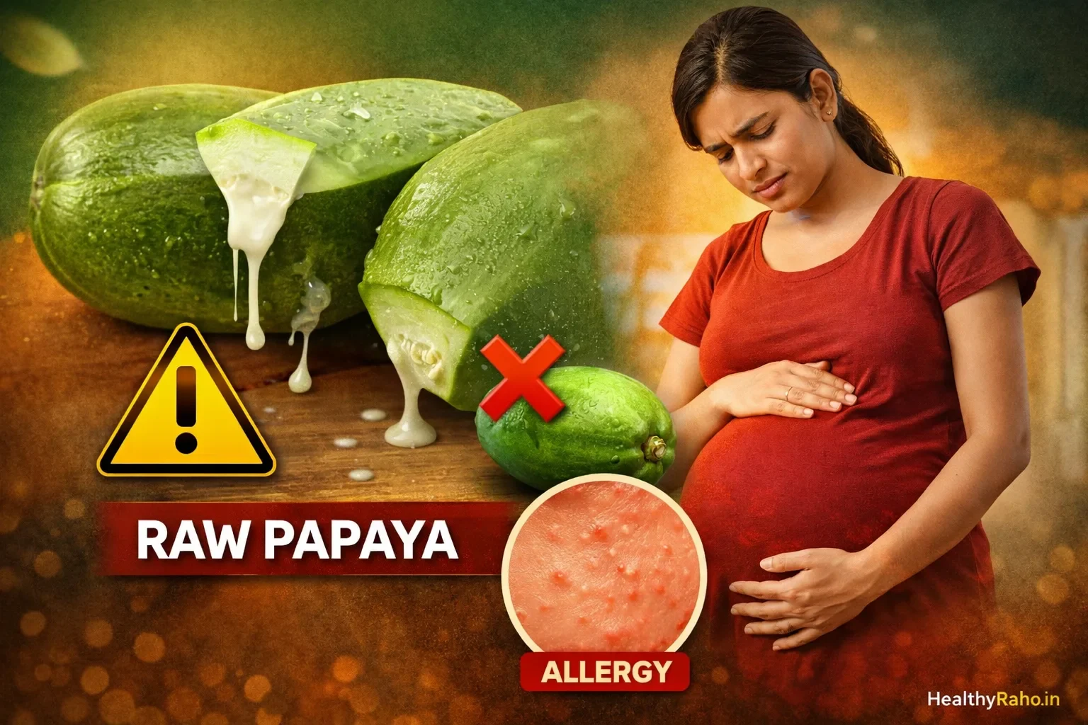 Raw papaya side effects pregnancy allergy latex risk