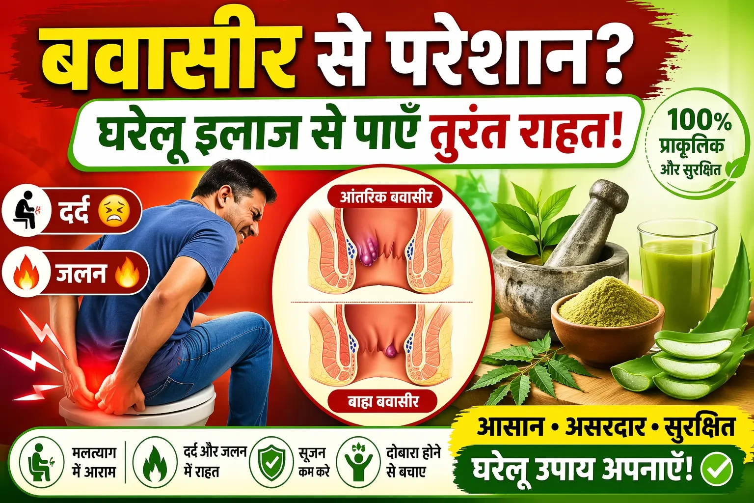 बवासीर (Piles) के लक्षण, कारण और घरेलू इलाज – पूरी गाइड 2026