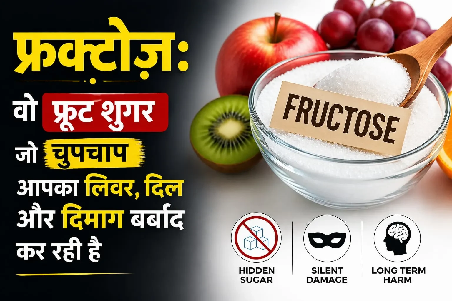 फ्रक्टोज़: वो फ्रूट शुगर जो चुपचाप आपका लिवर, दिल और दिमाग बर्बाद कर रही है