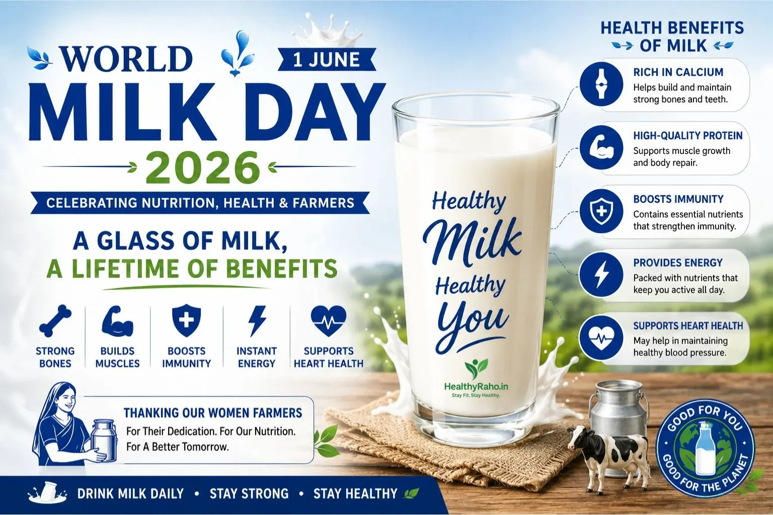 World Milk Day 2026 healthy milk glass benefits | HealthyRaho.in