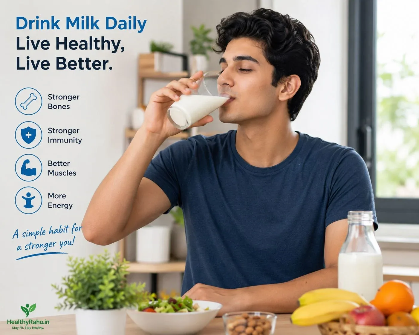Drinking milk daily makes you healthy