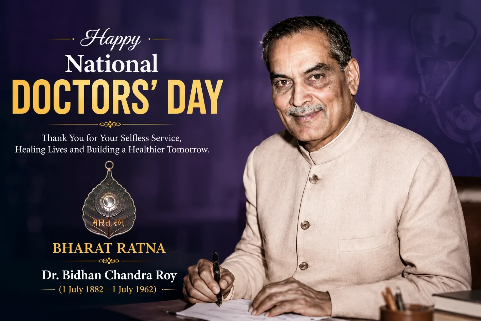 Happy National Doctors' Day - Bharat Ratna Dr. Bidhan Chandra (B. C.) Roy
