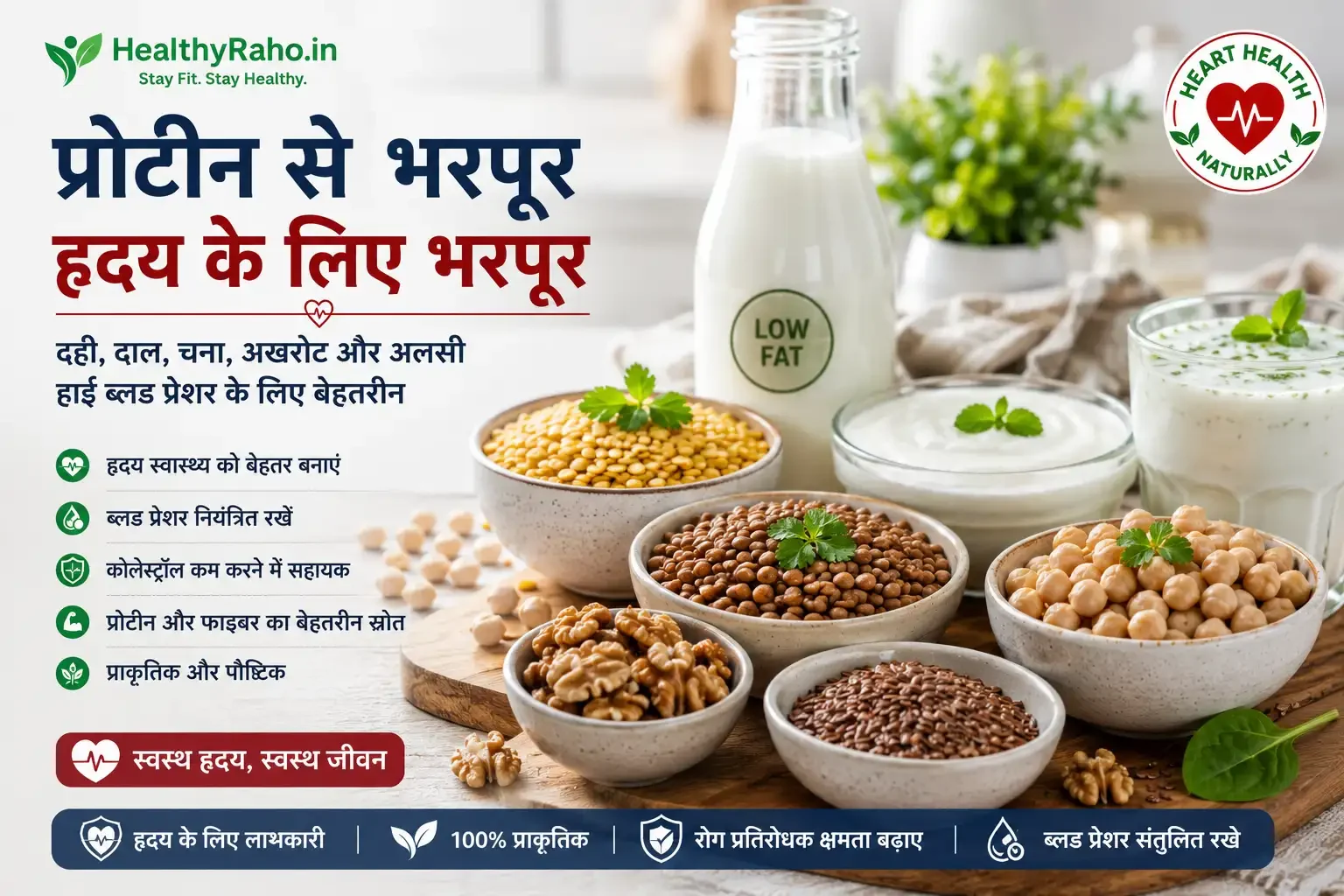दही दाल और अखरोट ब्लड प्रेशर नियंत्रण के लिए