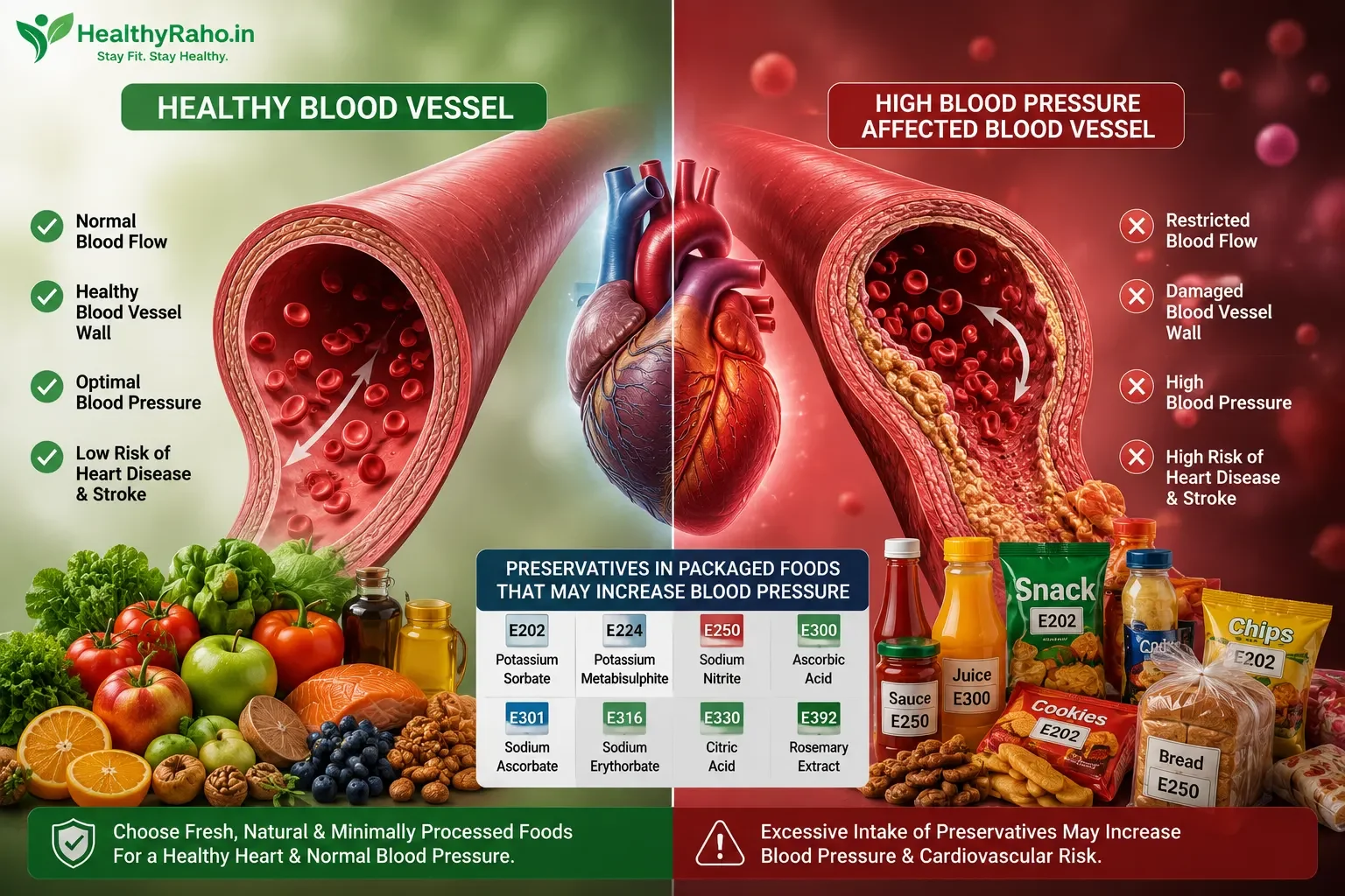High Blood Pressure se jude 8 common food preservatives infographic