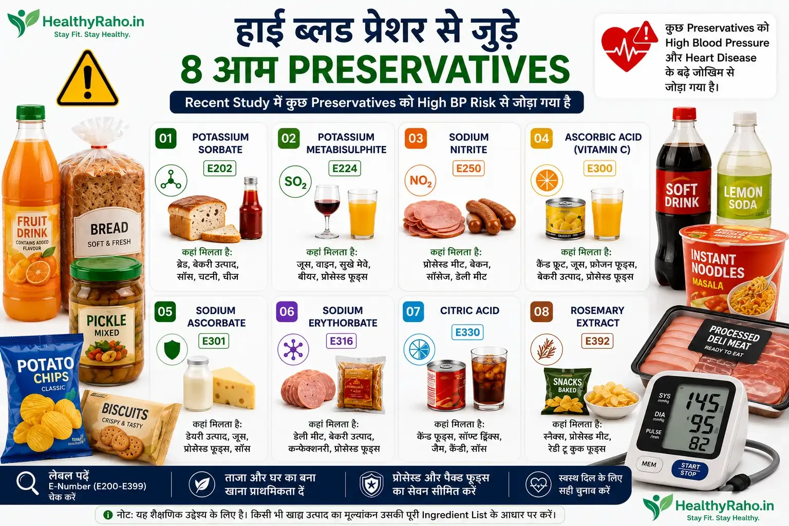 High Blood Pressure se jude 8 common food preservatives 