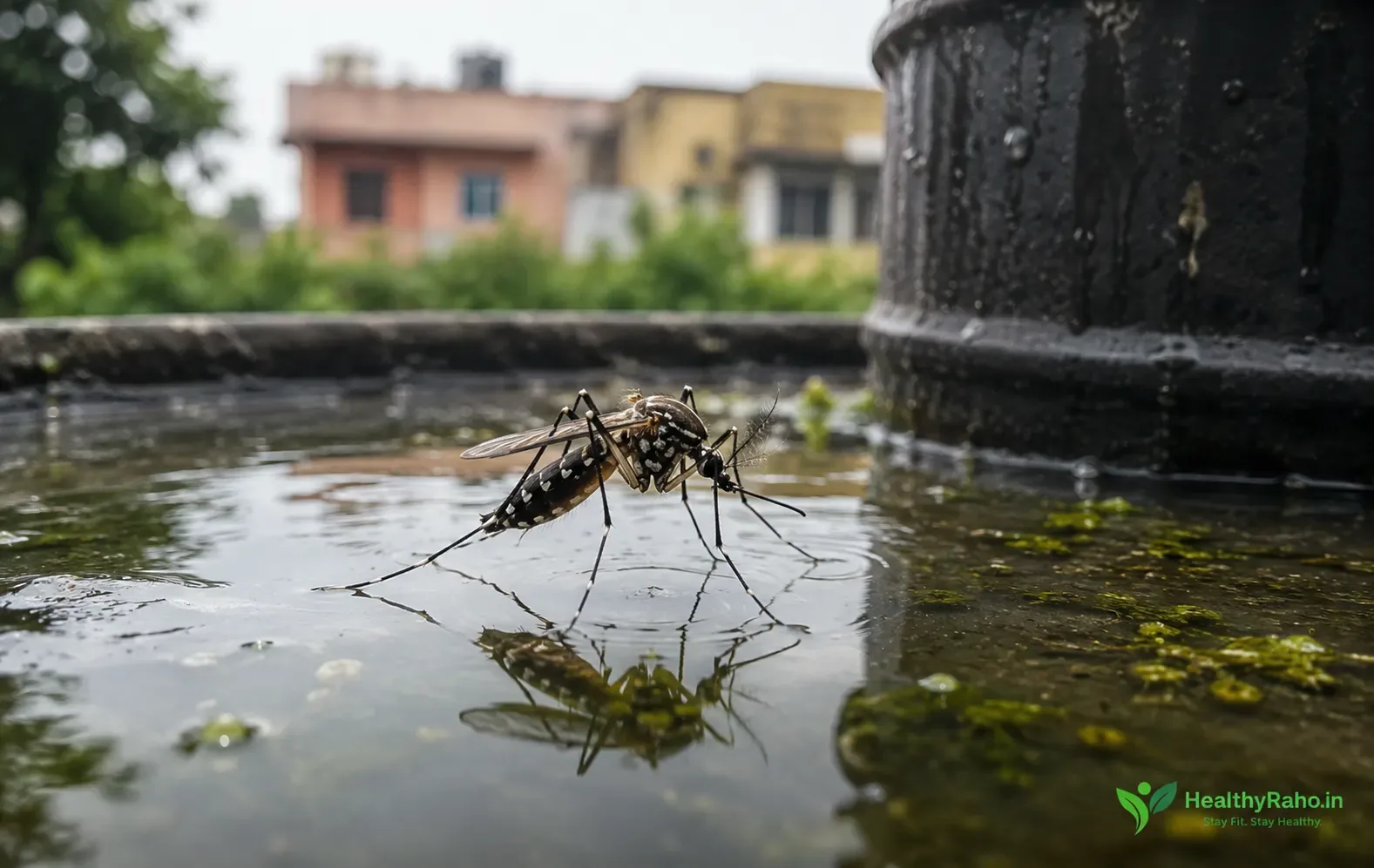 साफ पानी में बैठा डेंगू फैलाने वाला एडीज मच्छर