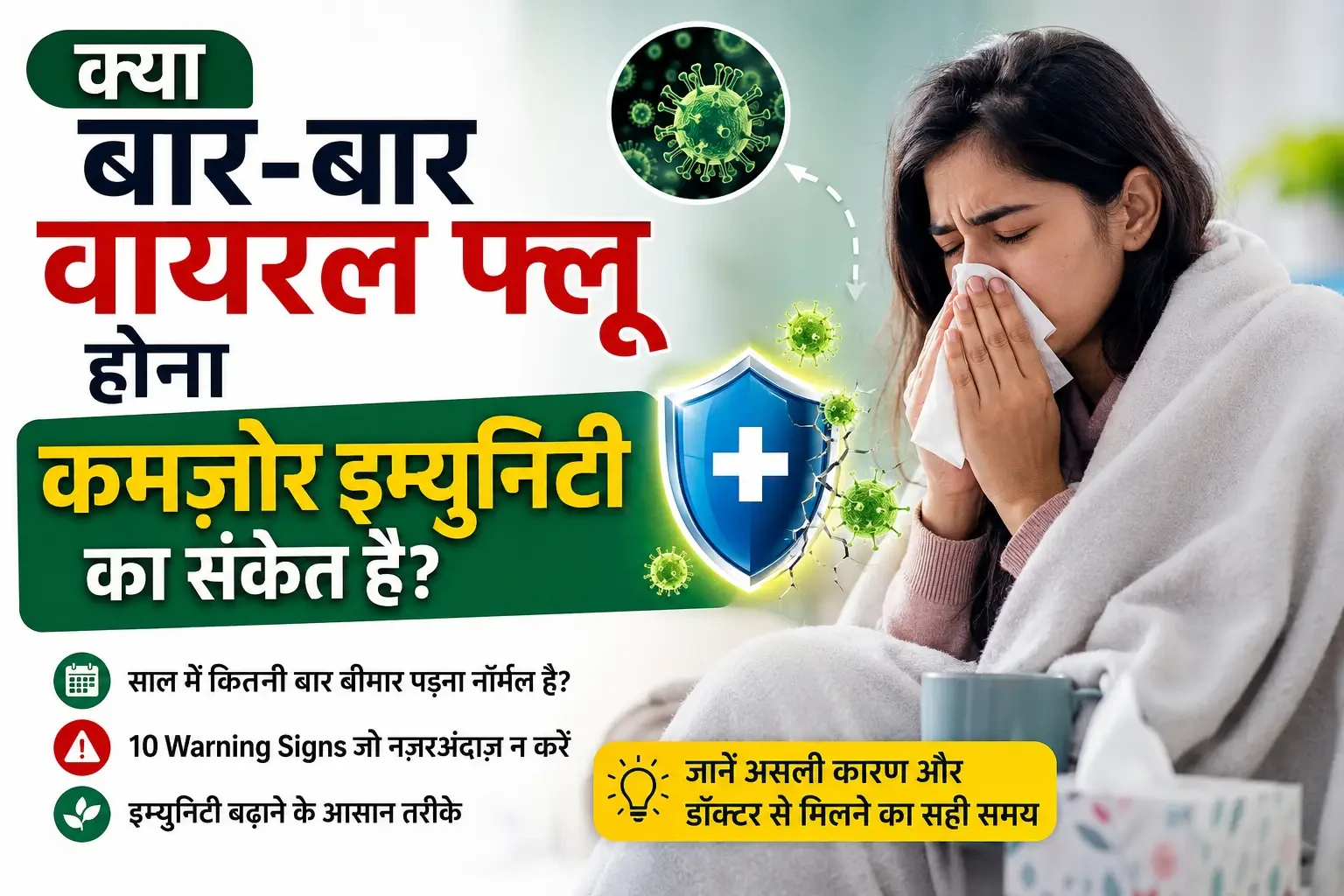 बार-बार वायरल होना क्या कमजोर इम्युनिटी का संकेत है? जानें सच