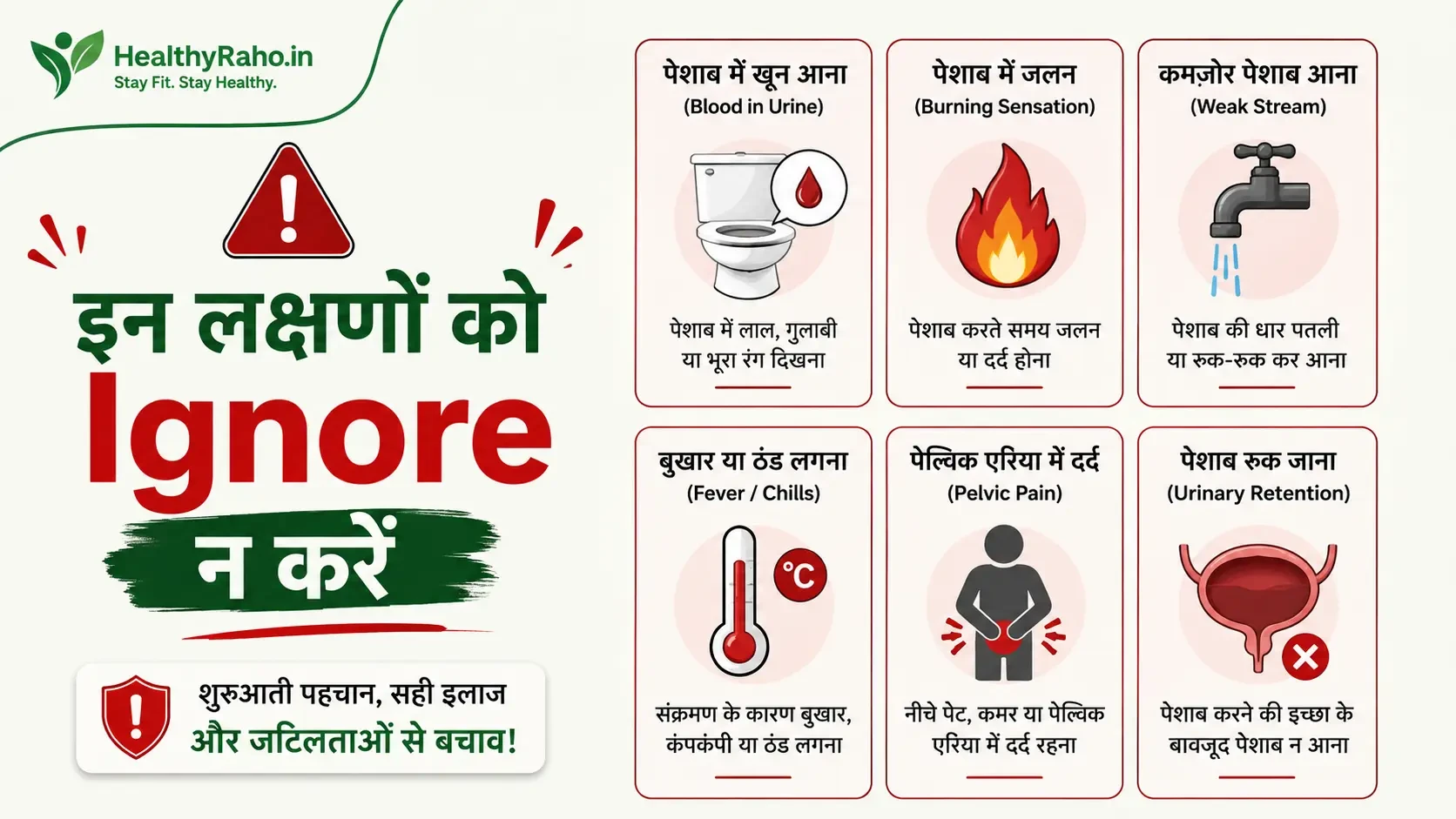 पेशाब के बाद बूंद आने के साथ warning symptoms