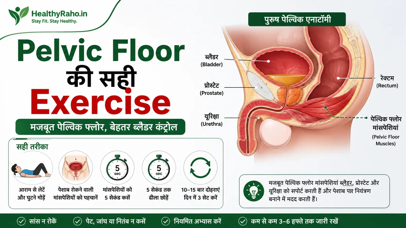 पुरुषों में pelvic floor muscles की exercise