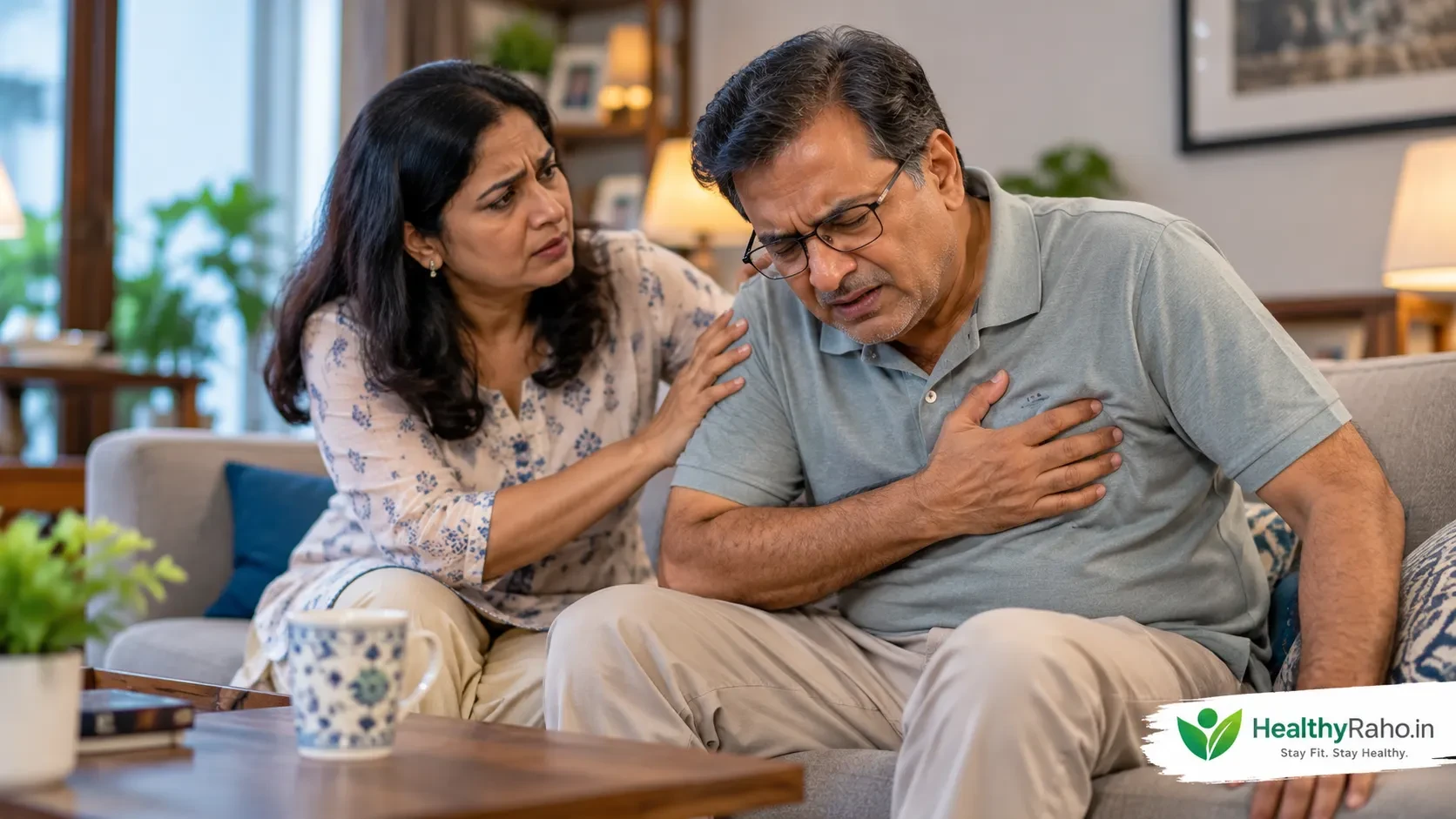 Cardiac Arrest से जुड़े संभावित warning signs दिखाता व्यक्ति