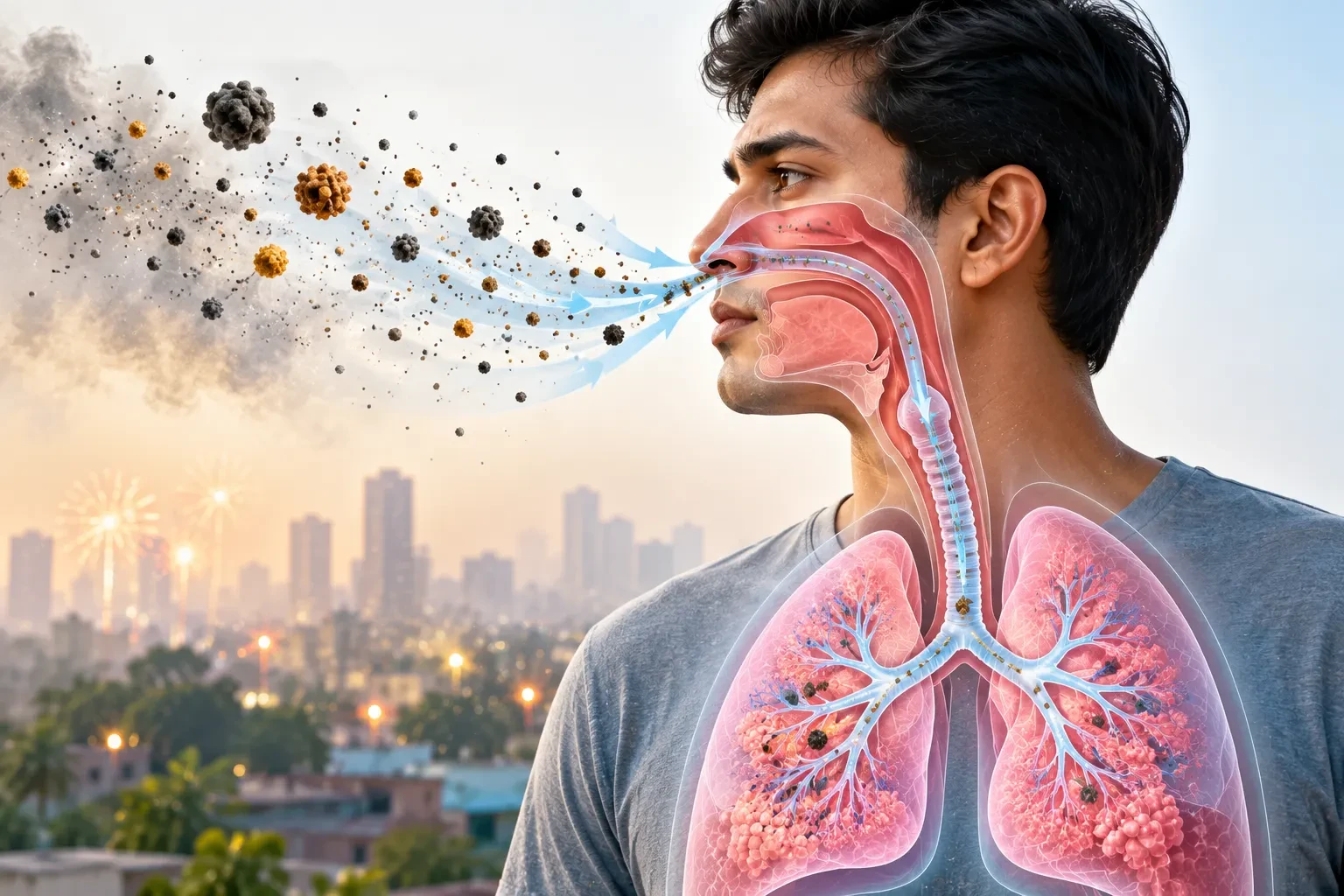 PM2.5 और PM10 के सूक्ष्म कण सांस के रास्ते फेफड़ों तक कैसे पहुँचते हैं