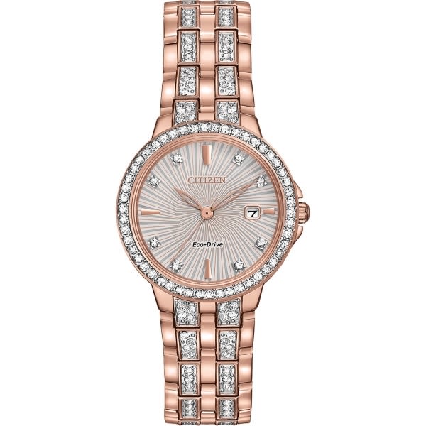 Citizen Women's Eco-drive Crystal Accent Rose Gold-tone
