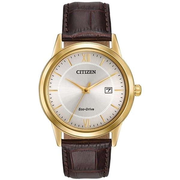 Citizen Men's Eco-drive Watch With Brown Leather Strap