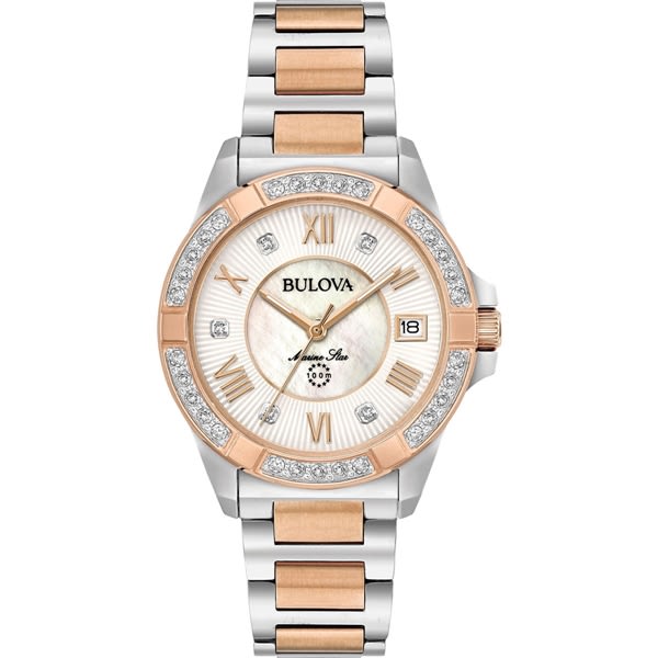 Bulova  Women's Marine Star Diamond White Mop Dial