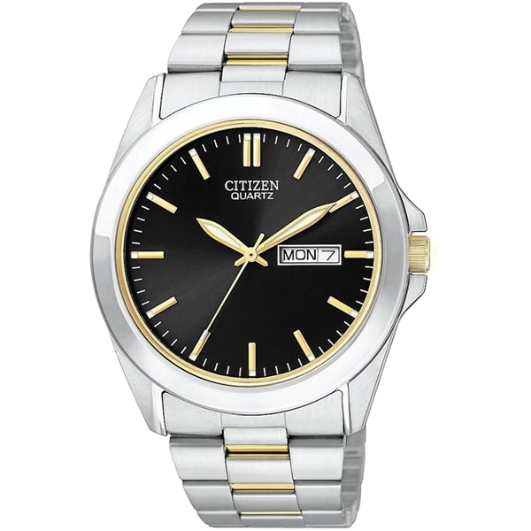 Citizen Men's Two-tone Stainless Watch W/round Black Dial