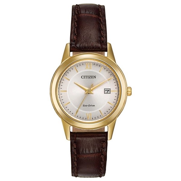 Citizen Ladies' Eco-drive Watch With Brown Leather Strap