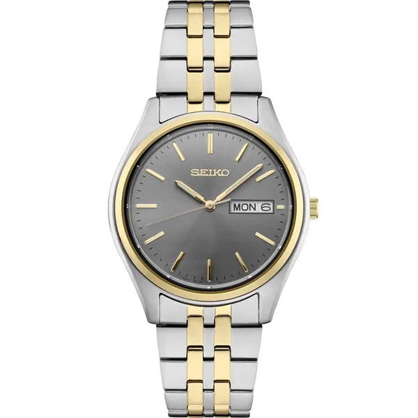 Seiko Mens Two Tone Case Charcoal Dial