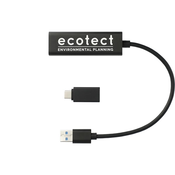 Aluminum 4-port Usb 3.0 Hub With Type C Adapter