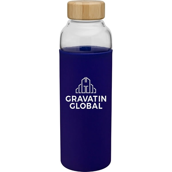 18 Oz H2go Bali Single Wall Glass Bottle W/silicone Sleeve