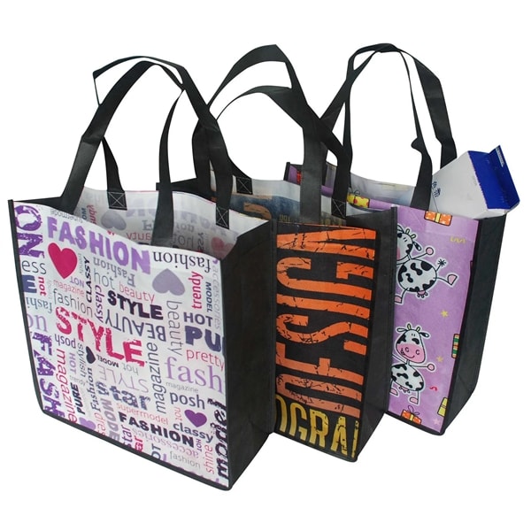 13"x13"x5" 100 Gsm Pet Tote Bag With Black Gusset & Handles