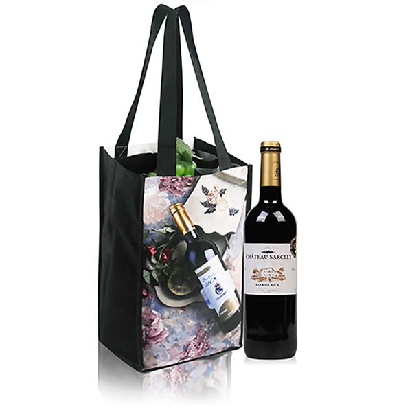 100 Gsm Pet 4 Bottle Wine Tote Bag