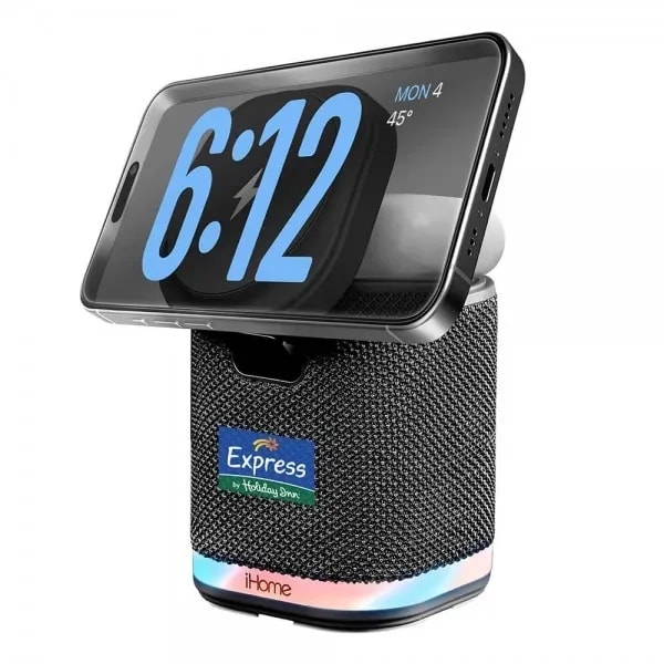 Ihome Dual Wireless Charging Stand With Bluetooth Speaker